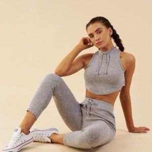 Gray Gymshark Slounge Crop Top Tank